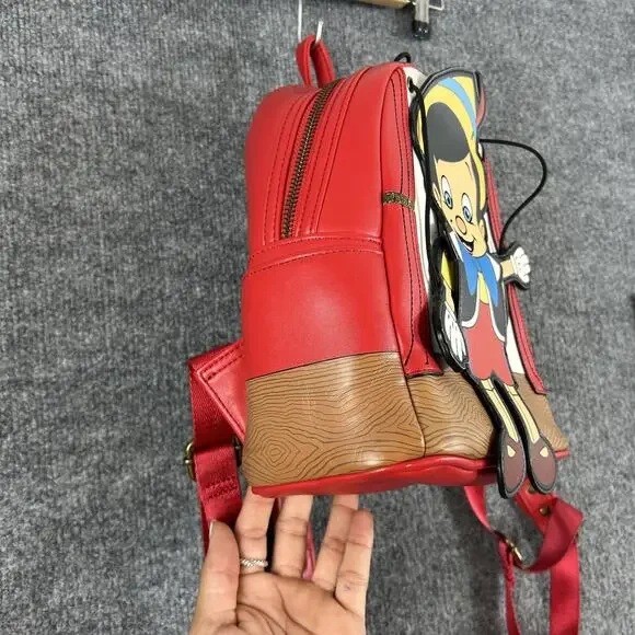 Disney Loungefly Pinocchio Marionette Backpack Red Wishes Do Come True Vacations